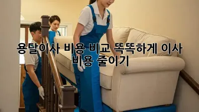 용달이사 비용 비교: 똑똑하게 이사 비용 줄이기